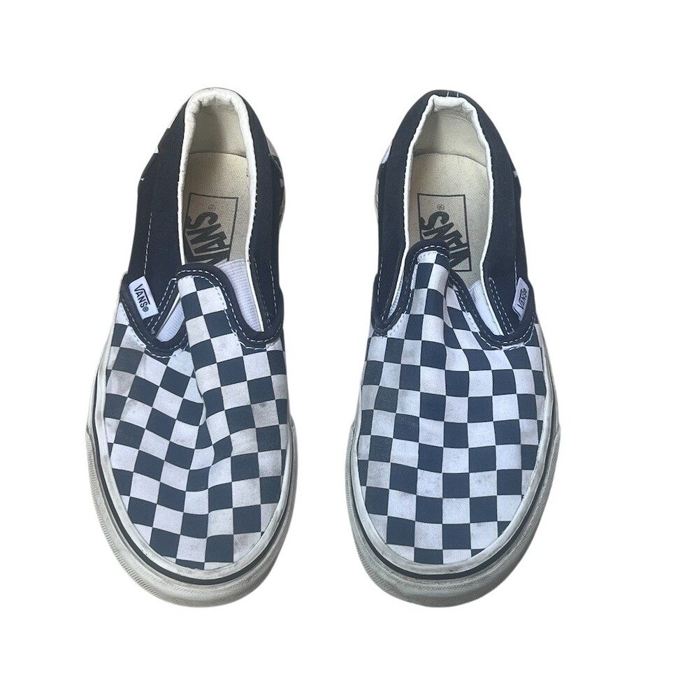 Vans Classic Slip-On Womens Checkerboard Black White Skate Shoes Sneakers
